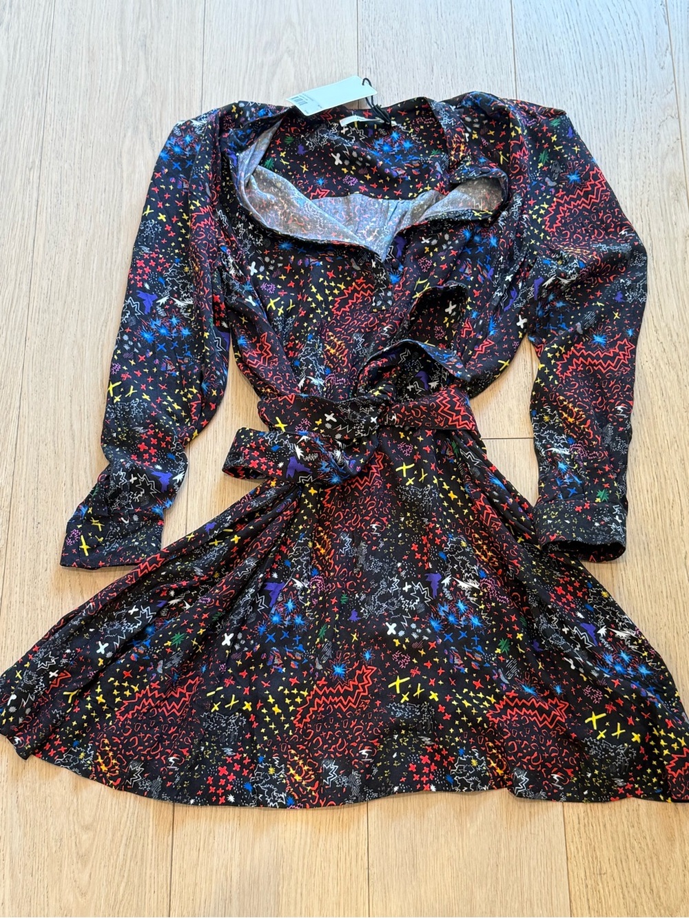 Zadig & Voltaire Retouch Glam Rock Mini Dress NWT Size L $498 Designer Luxury